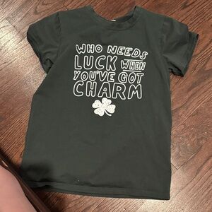 Amazon Essentials Dark Green Kids Tee with Slogan